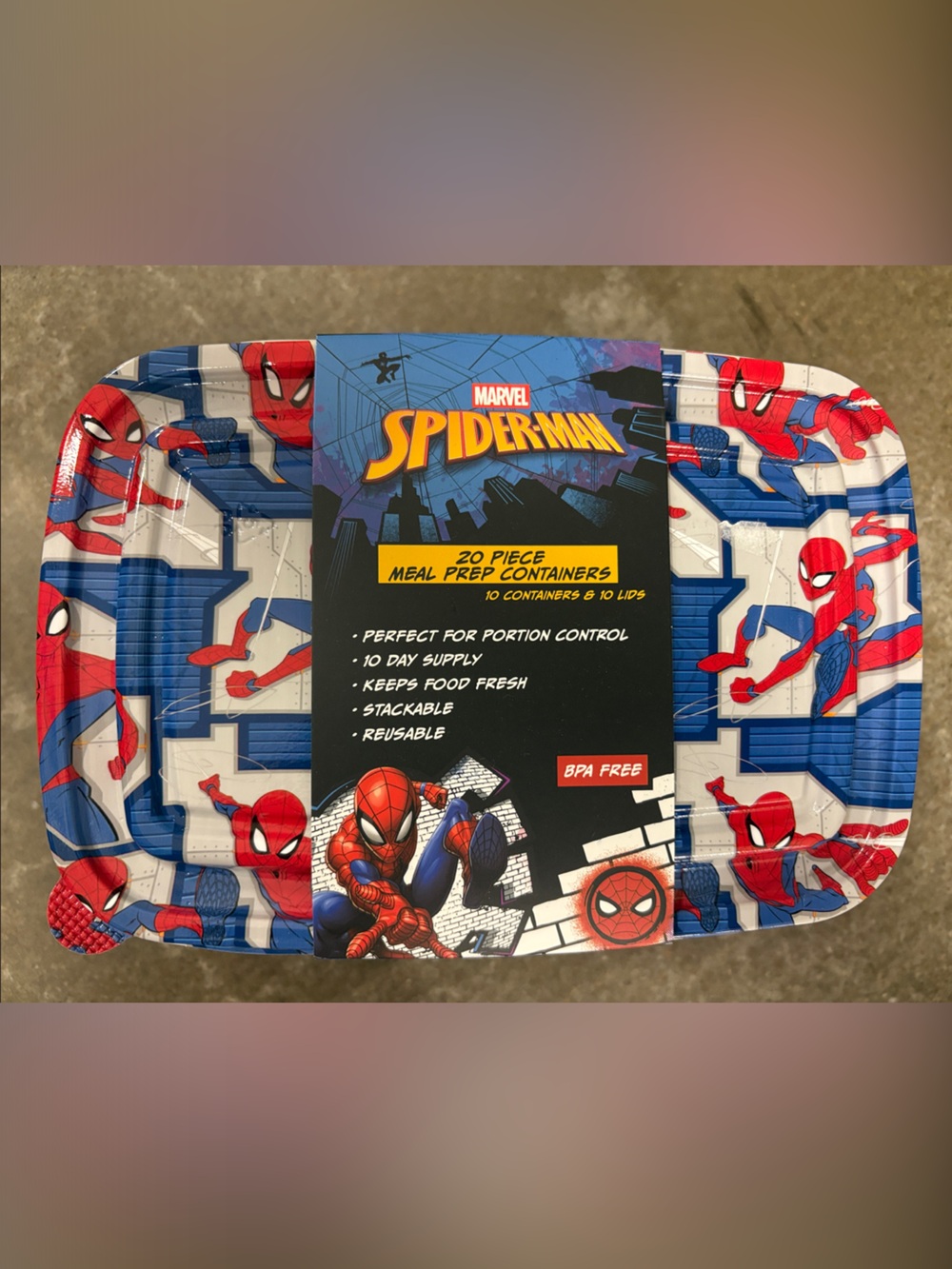 Marvel Spider-Man Food Storage meal prep Set - Red, Blue, White